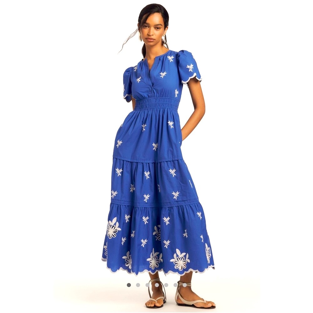 Anthropologie The Somerset Embroidered Maxi Dress